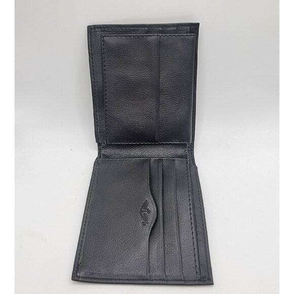 Mens‎ Black Genuine Leather Bifold Dockers Wallet NWOT With Flaw NEW - Picture 1 of 6